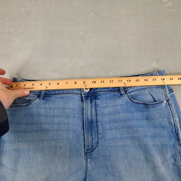 J. Jill Jeans Womens 20W (36x23) High-Rise Crop Cuffed Side Trim Blue Denim - Picture 5 of 10